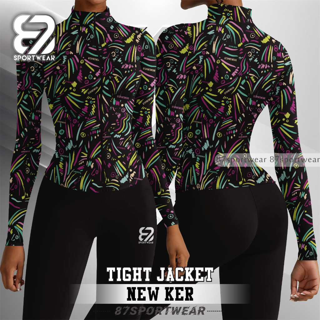 New 87SportWear Jaket ketat Pakaian Olahraga Aerobic/Zumba/Senam/Gym