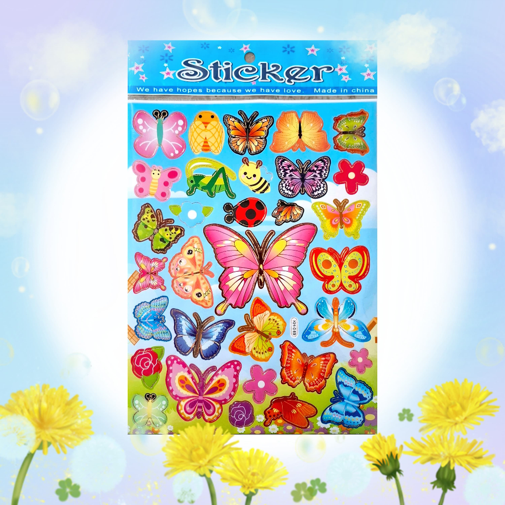 

[KH] Gambar Tempel Laser Sticker Stiker Laser Anak Karakter Serangga Insect Kumbang Ladybird Kupu-Kupu Butterfly