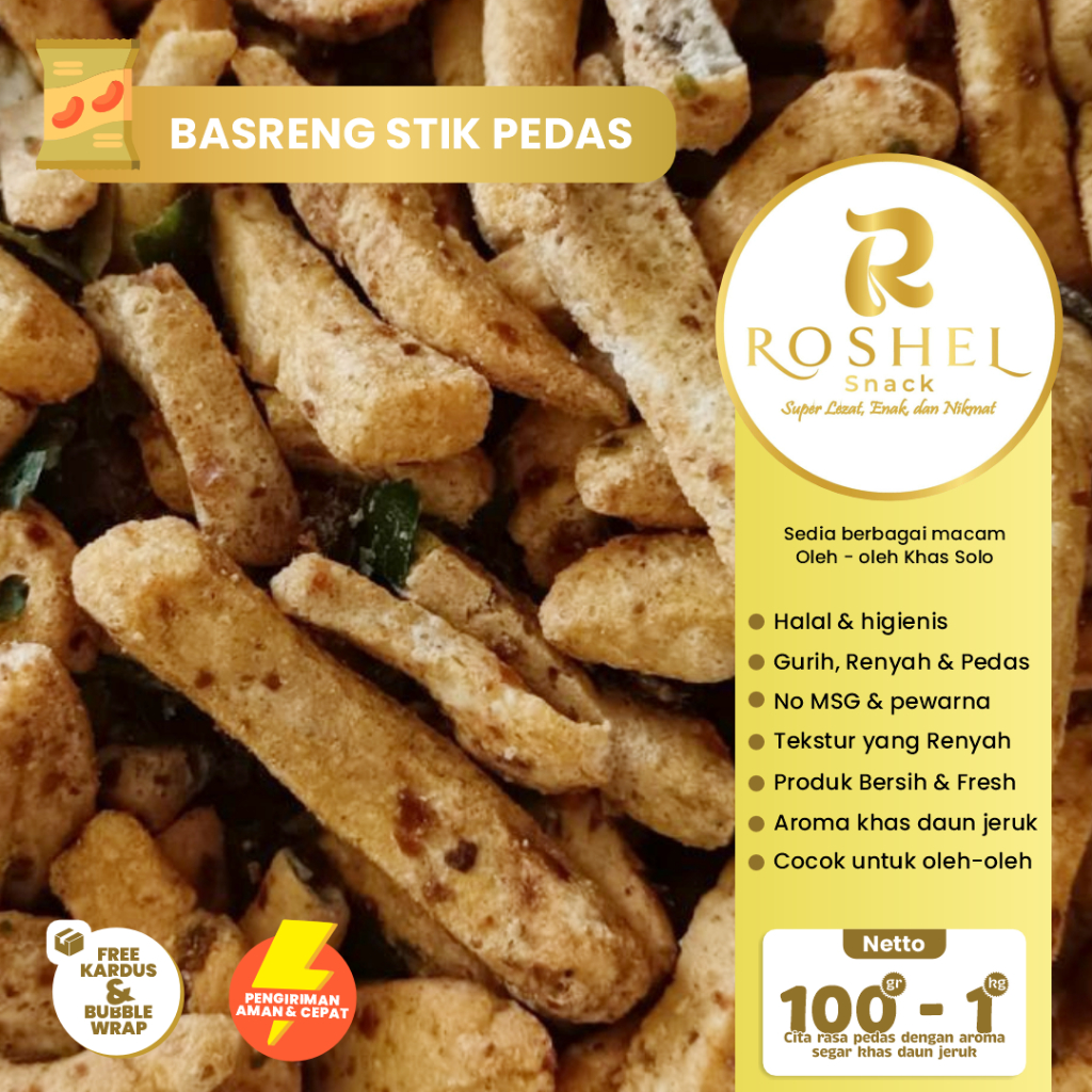 

Basreng Stik Pedas Daun Jeruk Snack Cemilan Siap Makan 100gr 250gr 500gr 1kg