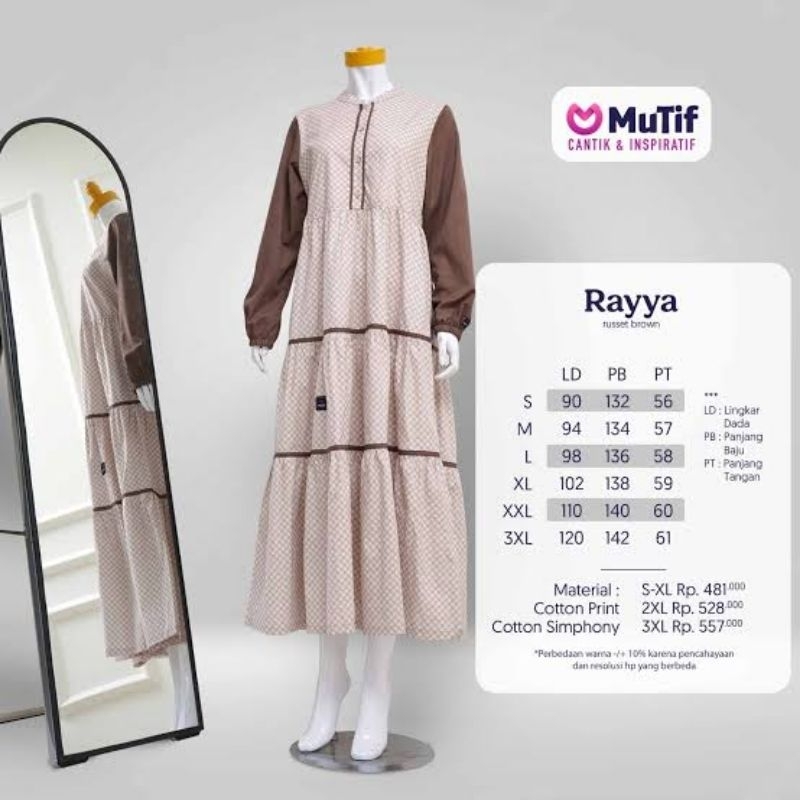 Gamis Mutif Rayya  Dress Casual Remaja