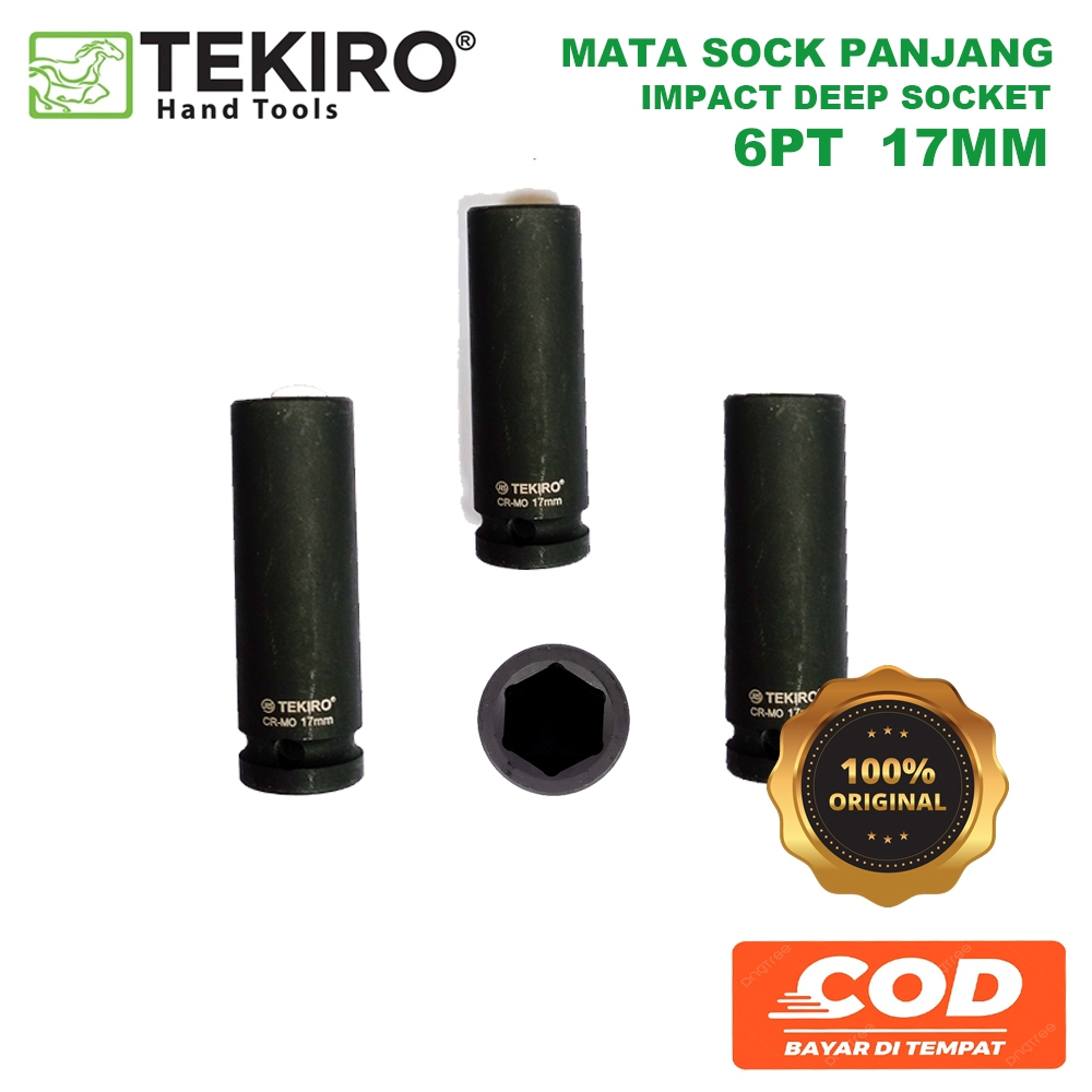Mata Soket IMPACT PANJANG 1/2" inch 10MM, 12MM, 17MM DR 6 PT / DEEP IMPACT Sock Sok Spanner TEKIRO