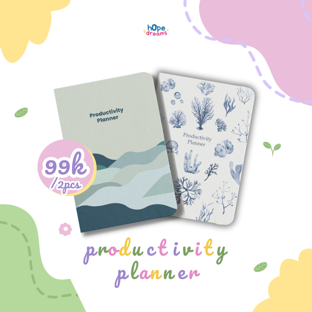 Productivity Planner 2024 | Undated 6 Bulan | Aesthetic Journal | Buku Jurnal | RA Planner