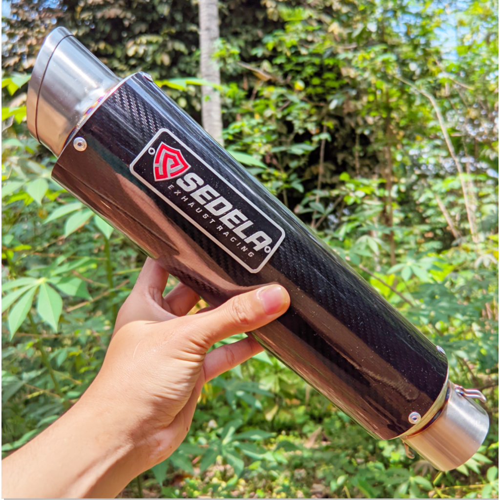 KNALPOT RACING FULLSET  ORIGINAL SEDELA EXHAUST MAX 1 LONG SILINCER ONLY STAINLESS KARBON