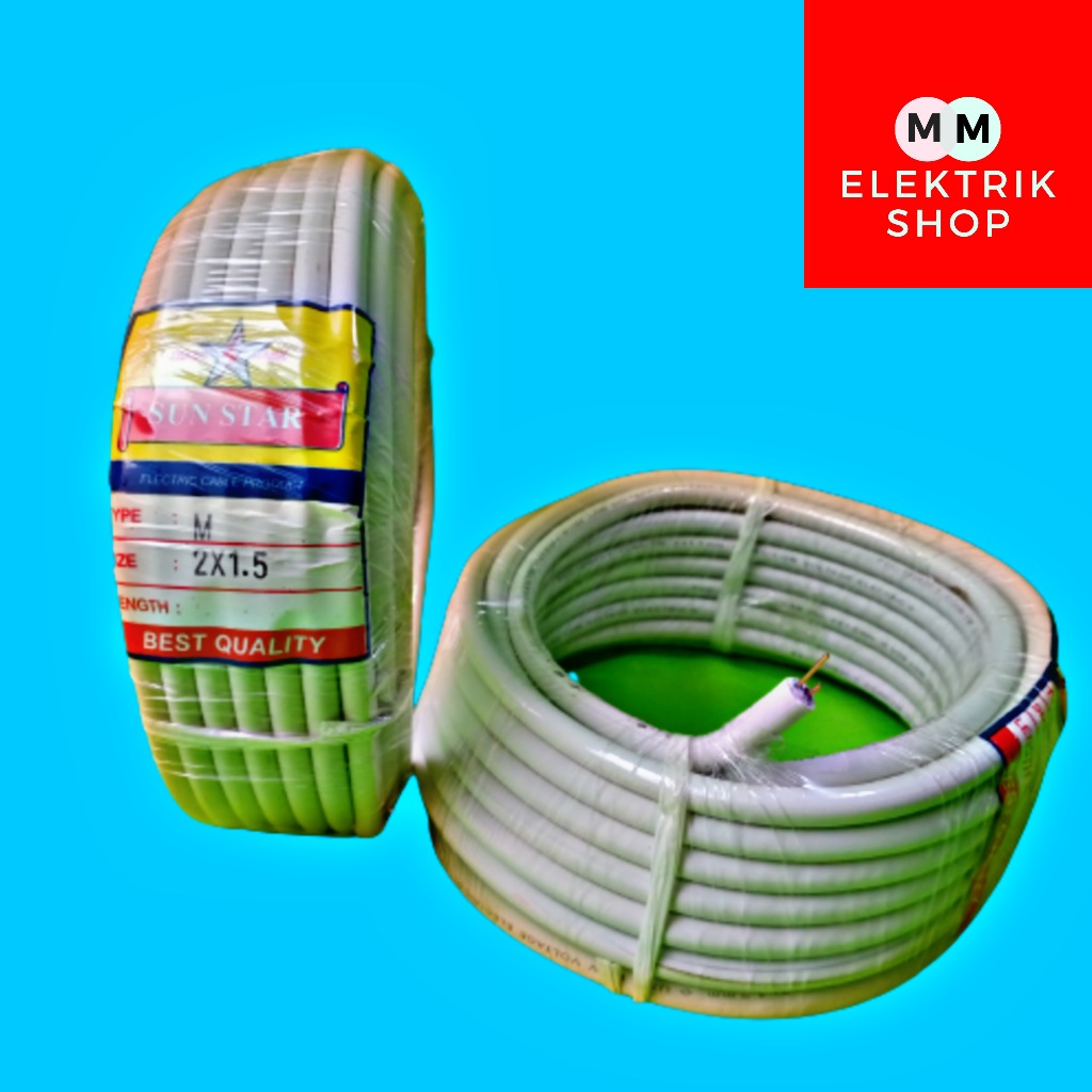 Kabel Listrik Kawat 2x1,5 10Meter SUN STAR