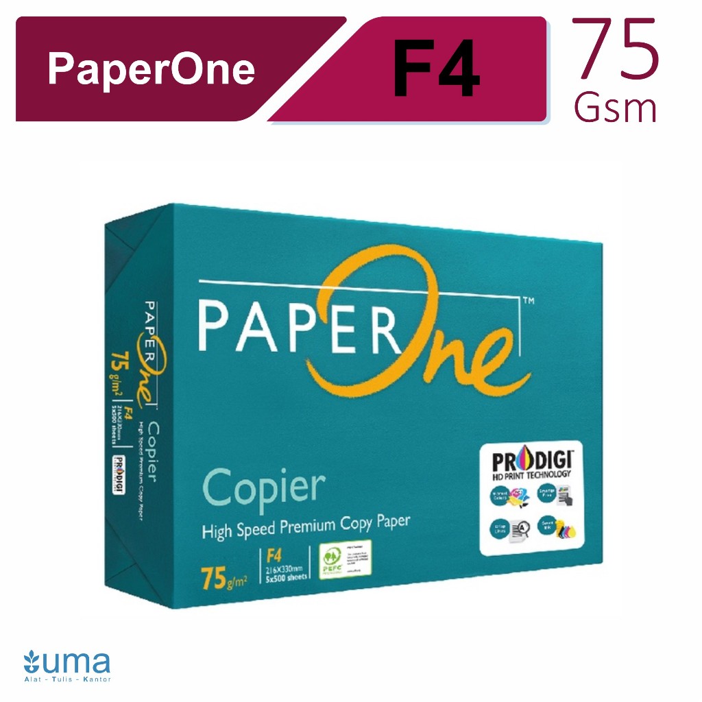 

Kertas HVS PaperOne F4 75 gram I 1 Rim I gsm I fotocopy I Paper One