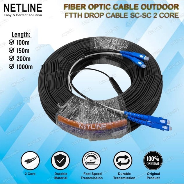 Kabel Precon FO Fiber Optic 2 Core SC UPC Outdoor 300 Meter M