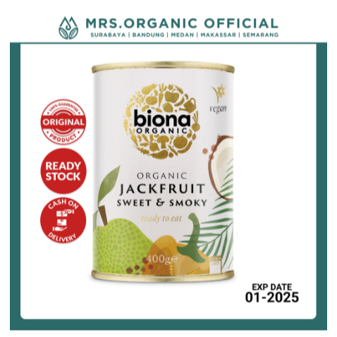 

Biona Organic Daging Nabati dari Nangka, Sweet & Smoky 400 g