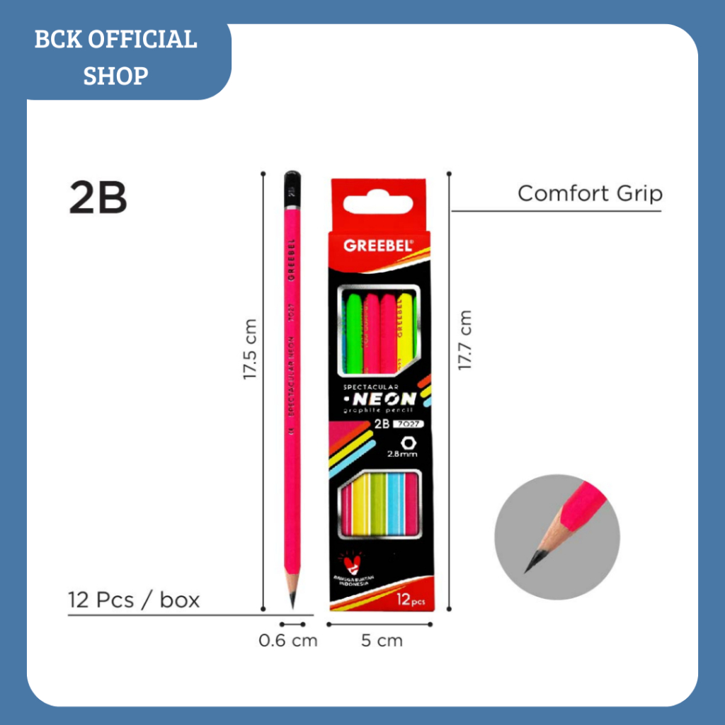 

Pensil kayu 2B 7027 NEON Greebel (PCS)