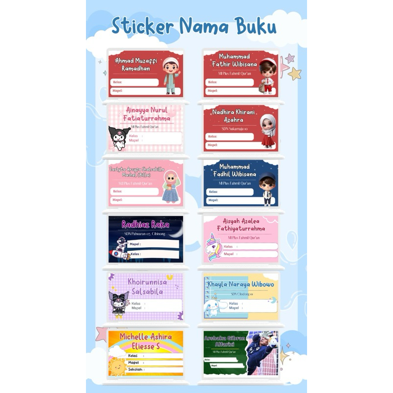 

STIKER NAMA BUKU/40PCS