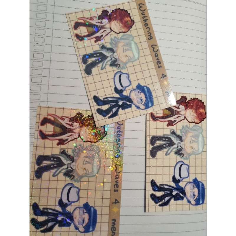 

Sticker Wuthering Waves kiss cut hologram 4 star men chibi (Mortefi, Aalto, Yuanwu)