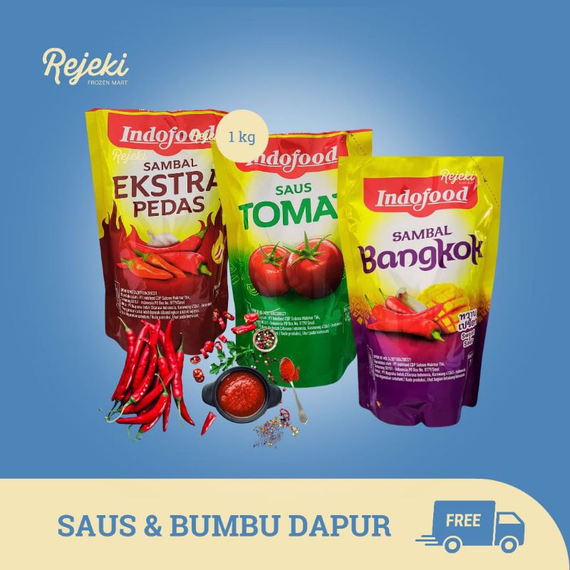

Indofood Sambal Extra Pedas Tomat Sambal Bangkok 1kg Pouch - Rejeki Frozen Mart