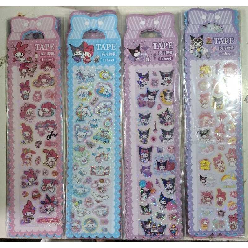 

[COD] Stiker Hologram panjang motif Kuromi dan Labubu