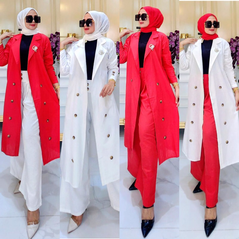Ghea Set blazer series Merah putih