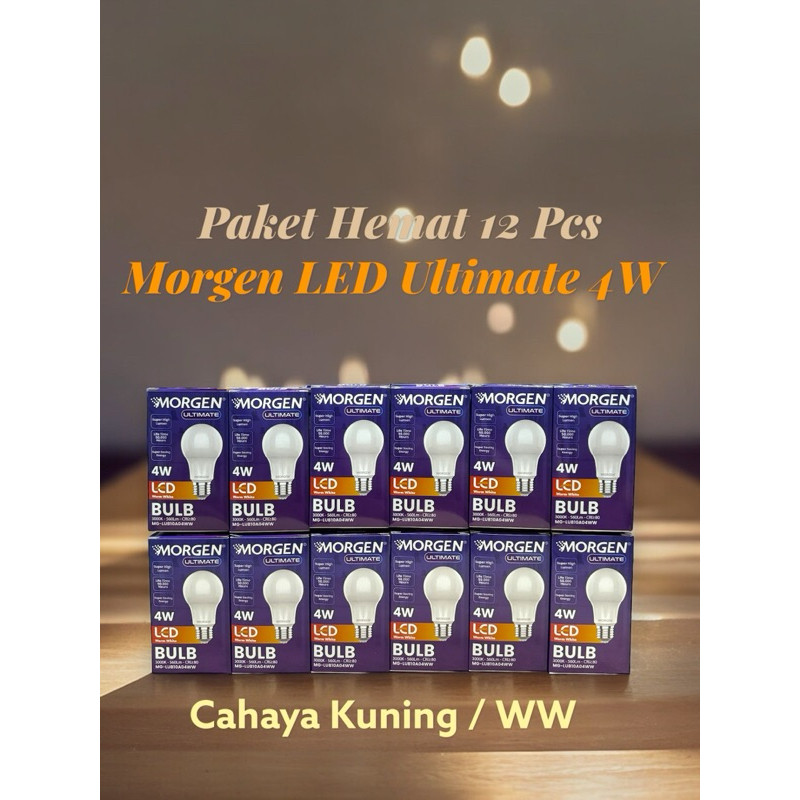 [ PAKET HEMAT 12 PCS ] NYALA KUNING WW WARMWHITE Lampu LED MORGEN ULTIMATE 4W / 6W / 8W / 10W / 12W 