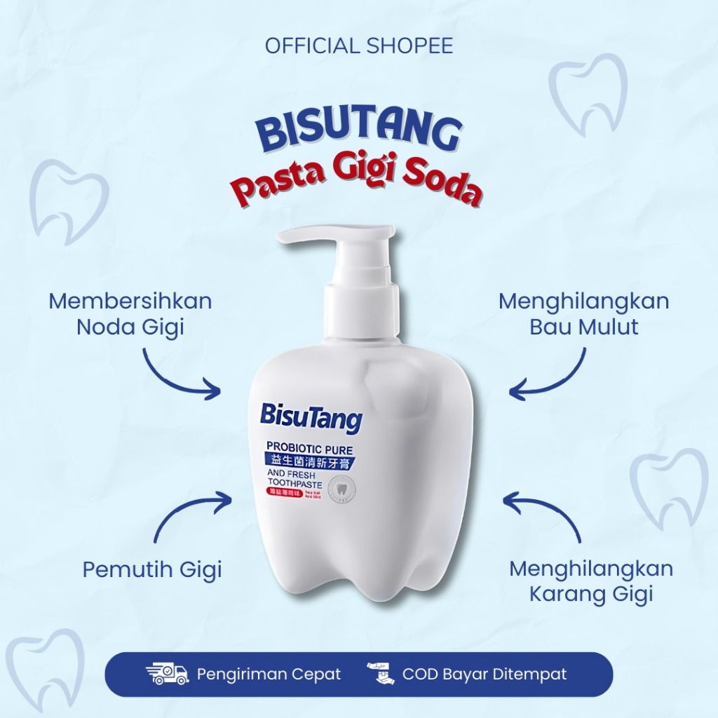 BISUTANG Pasta Gigi Pemutih Gigi 260g - BISUTANG Odol Gigi Pembersih Noda Karang Gigi 260g