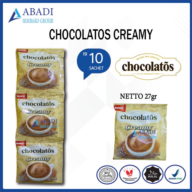 

Minuman CHOCOLATOS Drink CREAMY 1 Renceng 10 sachet