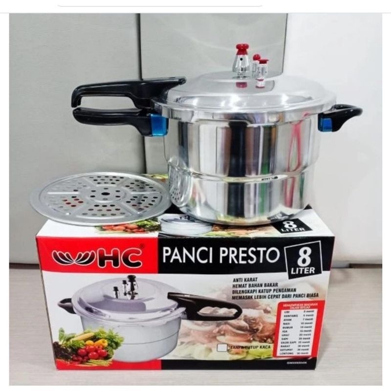PRESTO HC /TD PRESTO HAPPY CALL 8 LITER WITH STEAMER PRESTO STAINLESS HAPPY CALL