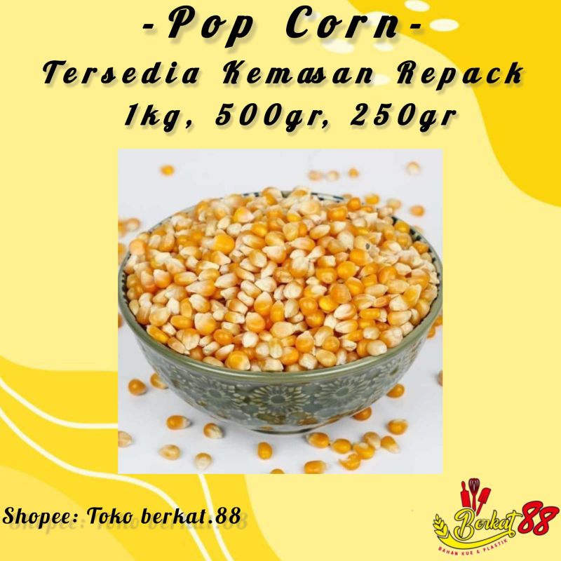 

BIJI POPCORN KEMASAN 1 KG 500 GR 250 GR