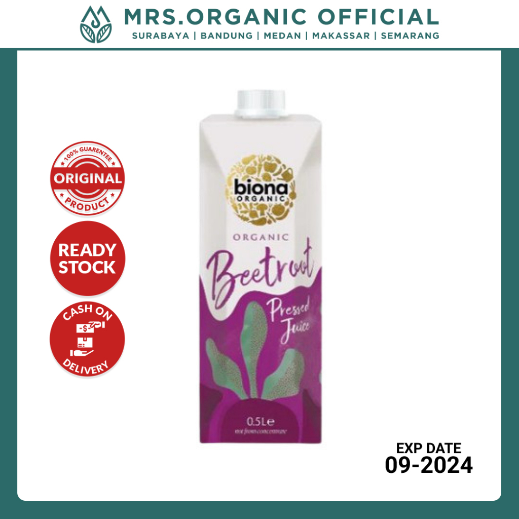 Jus Sehat BIONA ORGANIC Beetroot Juice Pressed Tetra 500ml