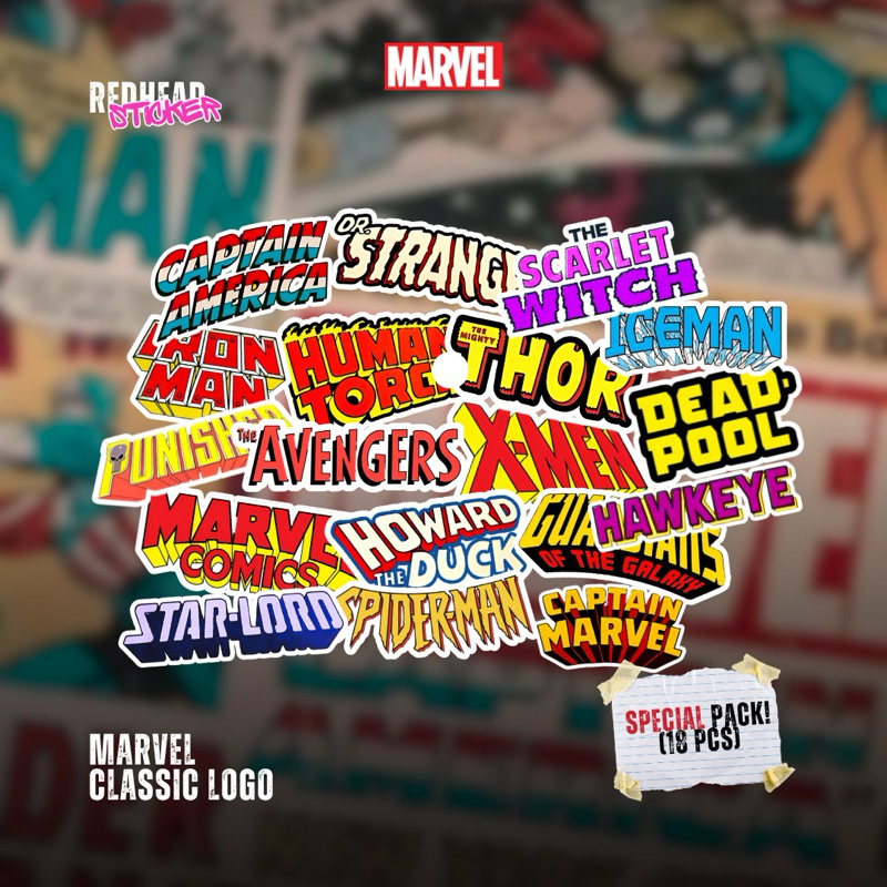 

MARVEL LOGO STICKER PACK ANTI AIR TIDAK MEMBEKAS DAN MERUSAK DEVICE -