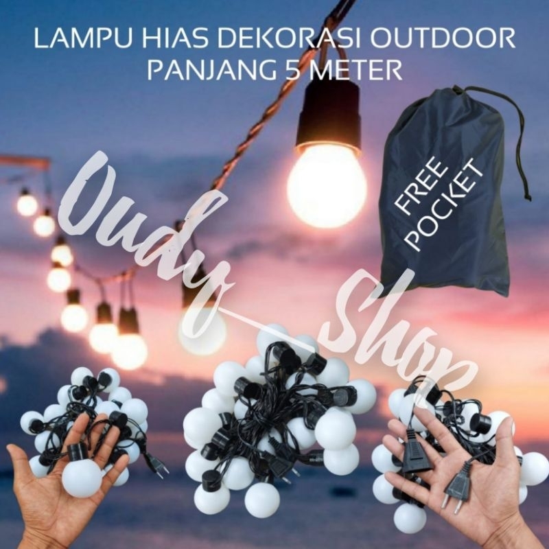 Lampu Bohlam Gantung Dekorasi Tenda Glamping Campervan Cafe Outdoor