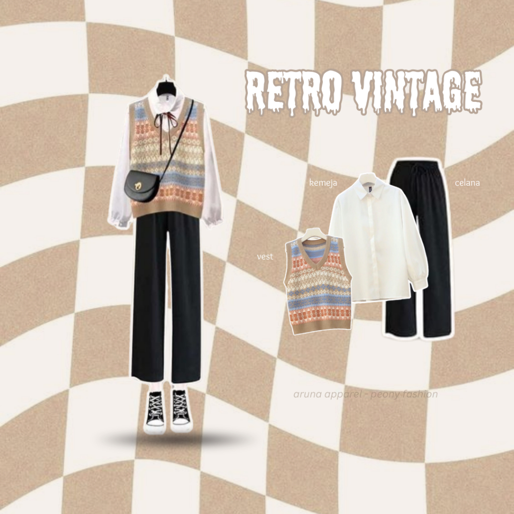 3in1 One Set Korean Style Outfit Korea Outfit Wanita Ullzang Outfit Cewek Bumi OOTD Casual Set AA01