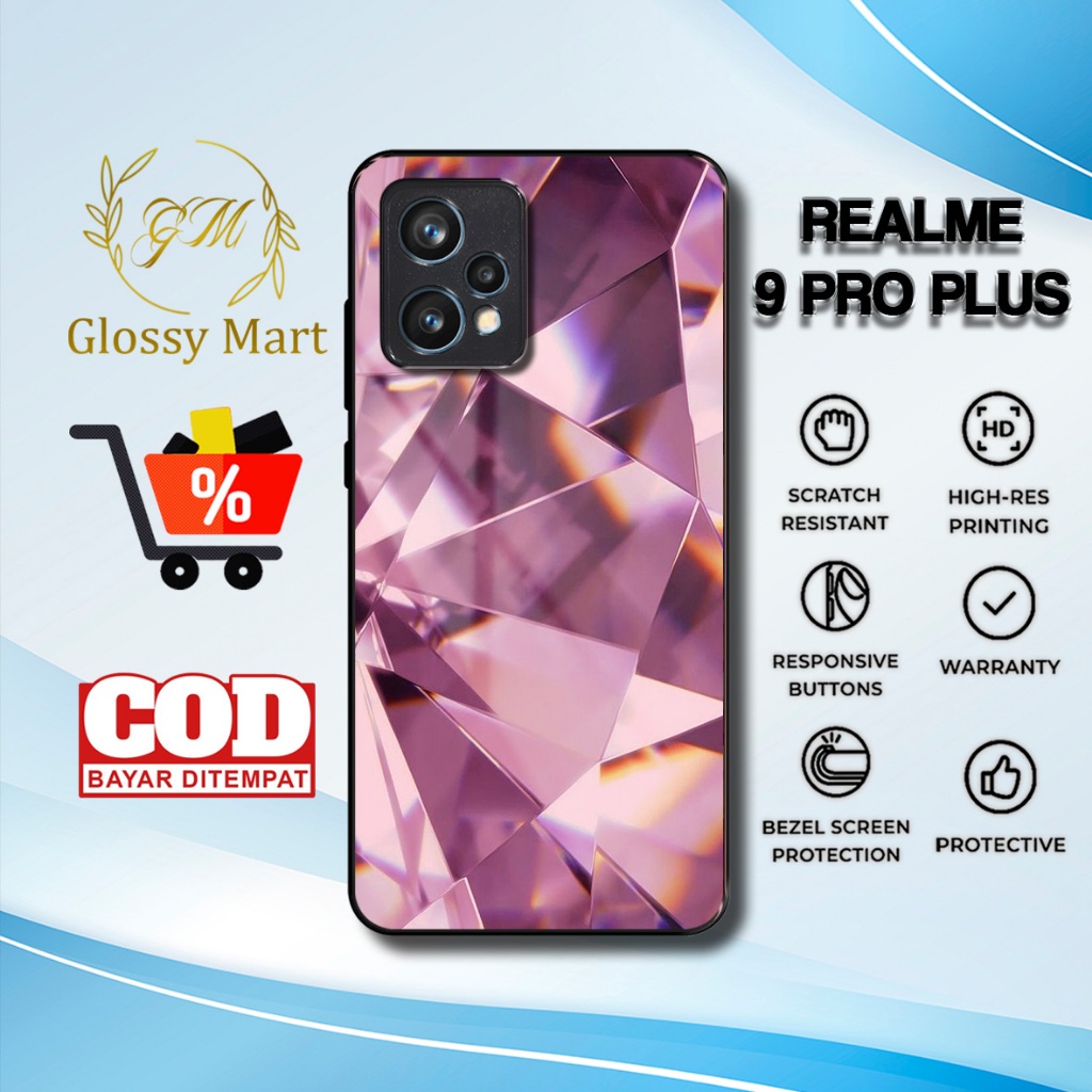 Case Hp Realme 9 Pro Plus Terbaru - Casing Realme - Motif Berlian01 - Hardcase Premium Glossy - Soft