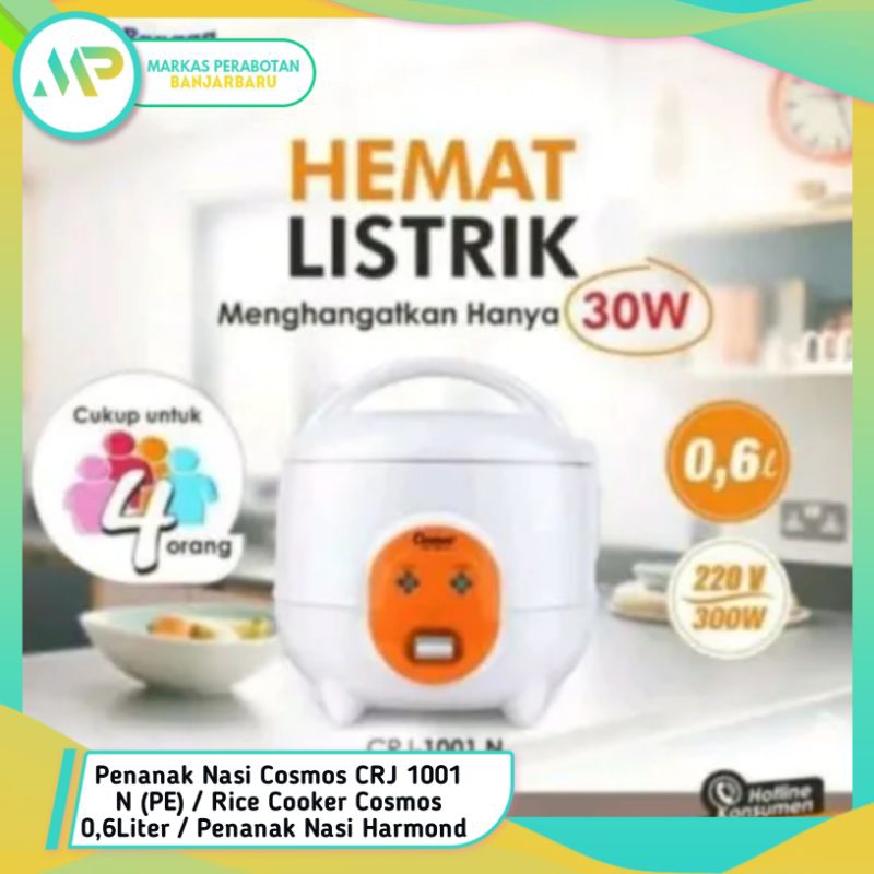Penanak Nasi Cosmos CRJ 1001 N (PE) / Rice Cooker Cosmos 0,6Liter / Penanak Nasi Harmond