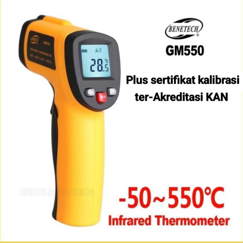 Infrared Thermometer Benetech GM 550 Original Thermo  Benetech GM 550 Plus Sertifikat Kalibrasi KAN