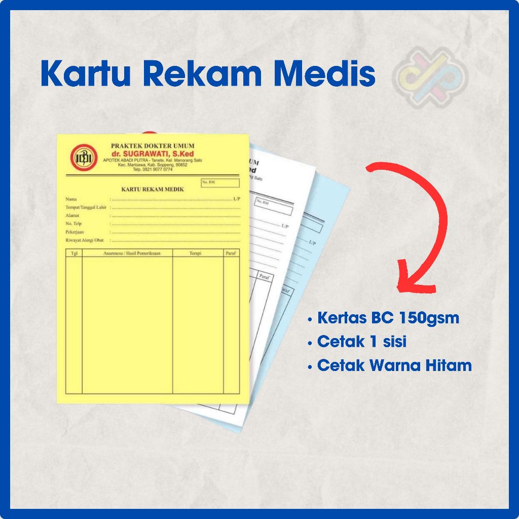 

Cetak Kartu Rekam Medis / Medical Record Card Kartu Riİwayat Pasien