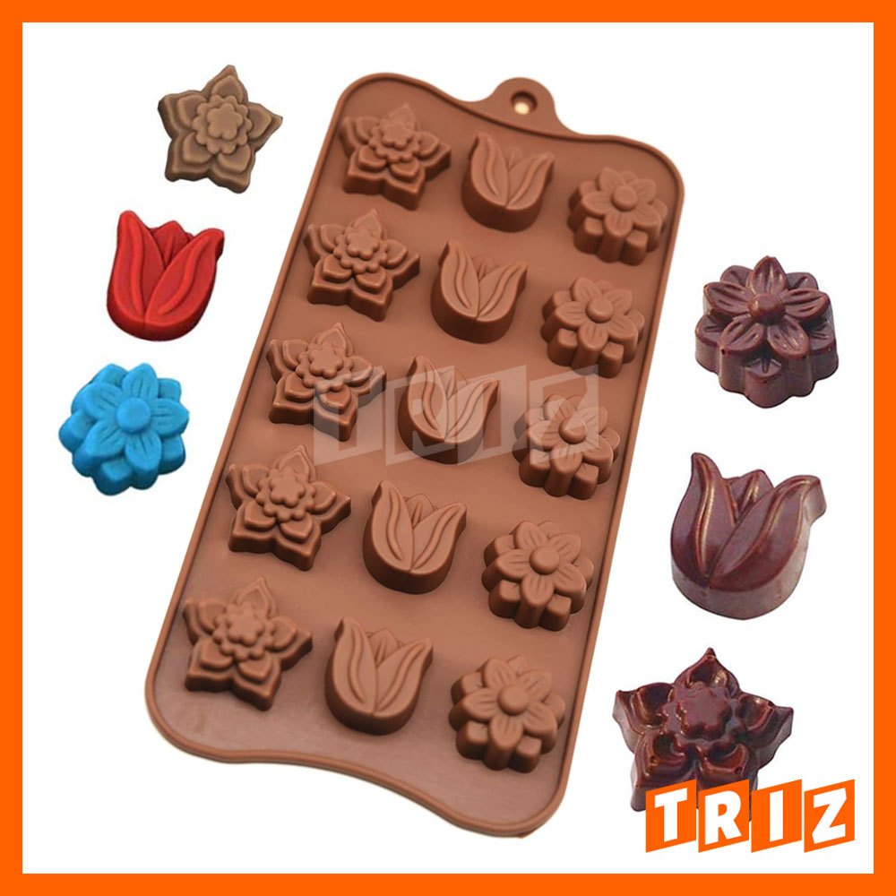 Cetakan Kue Sabun Coklat Jelly Puding Silikon Bunga Kecil Mini flower