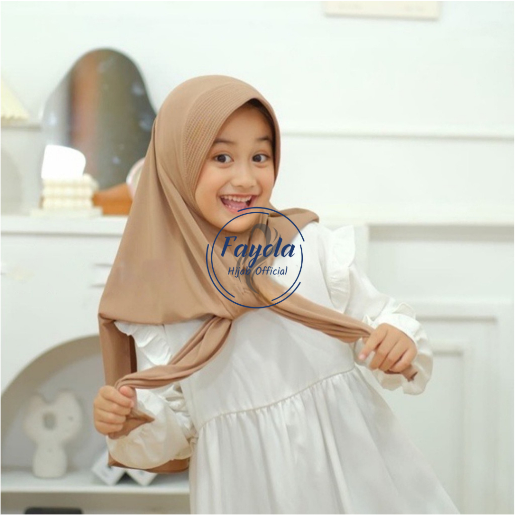 Hijab Jilbab Segitiga Instan Pad Jersey Anak Remaja 7 - 13 Tahun | Kerudung Segitiga Instan Anak