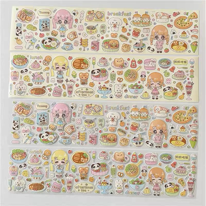 

sticker roll dekorasi panda food girl ecer 58cm deco journal readystock B1431
