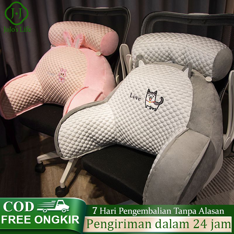 Bantal Sandaran Pinggang Bantal Kursi Kantor Bantal Sofa Sandaran Mobil Pola Kartun Yang Lucu