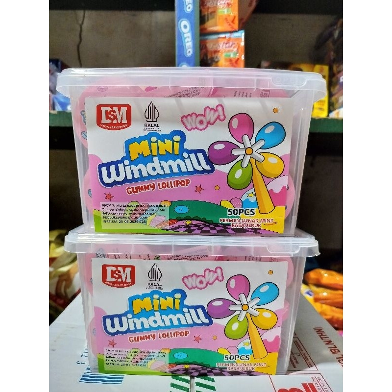 

Mini Windmill Gummy Lollipop Toples (Isi 50 Pcs)