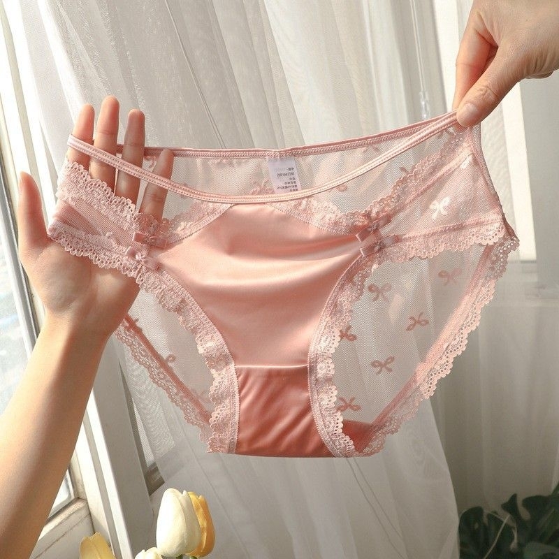 Bow Panties CD Celana Dalam Imut Sexy Pita Lace Renda Halus Premium Thong Pakaian Dalam Cewe Kolor
