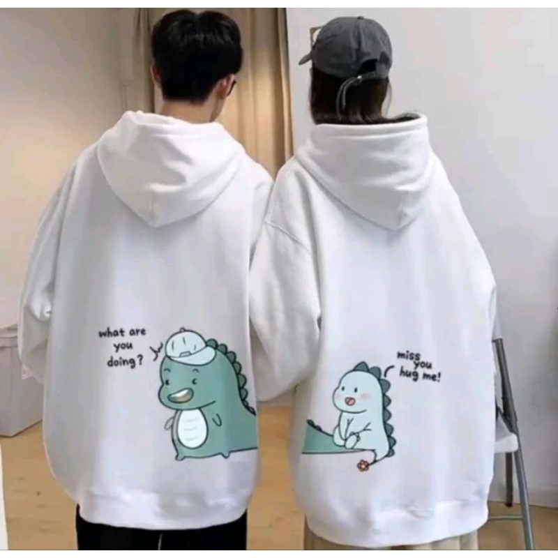 Hoodie Couple Pria Wanita Terbaru Dino Hug Me