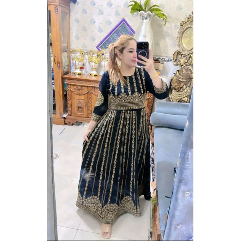 Gamis Zoya Bordil Bahan Rayon Twill