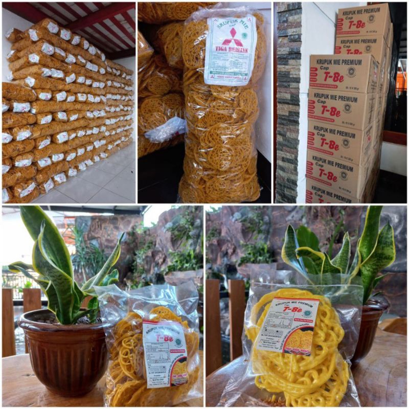 

Piscoklegit_ (1Kg) Kerupuk Mie Kuning Tiga Berlian Mentah Kerupuk Premium Bisa Langsung Digoreng
