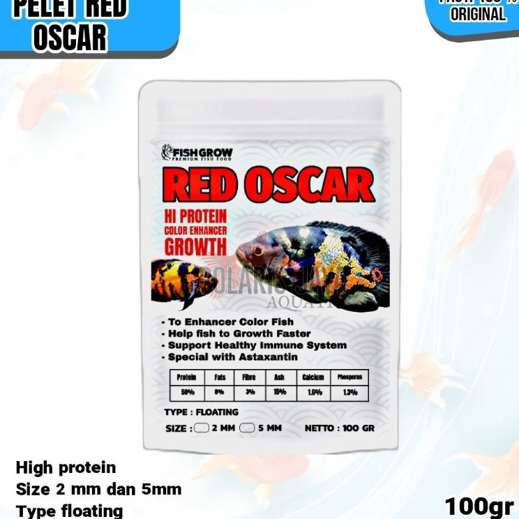 Lebih Kekinian  PELET RED OSCAR PAKAN IKAN HIAS OSCAR BATIK TIGER ALBINO 1GR FLOATING 2MM 5MM