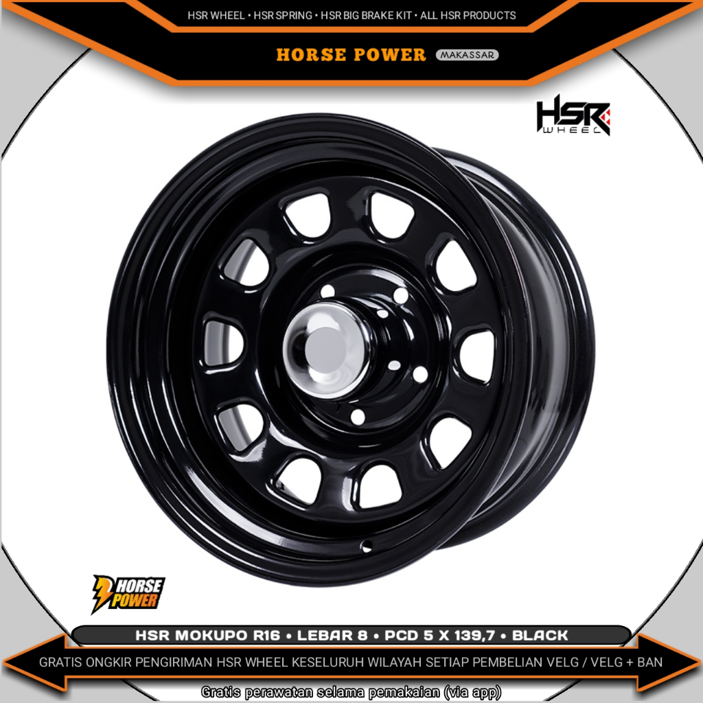 Velg Besi R16 • Mobil 5 Baut Roda • Single Pcd 5 x 139,7 • Hsr Mokupo