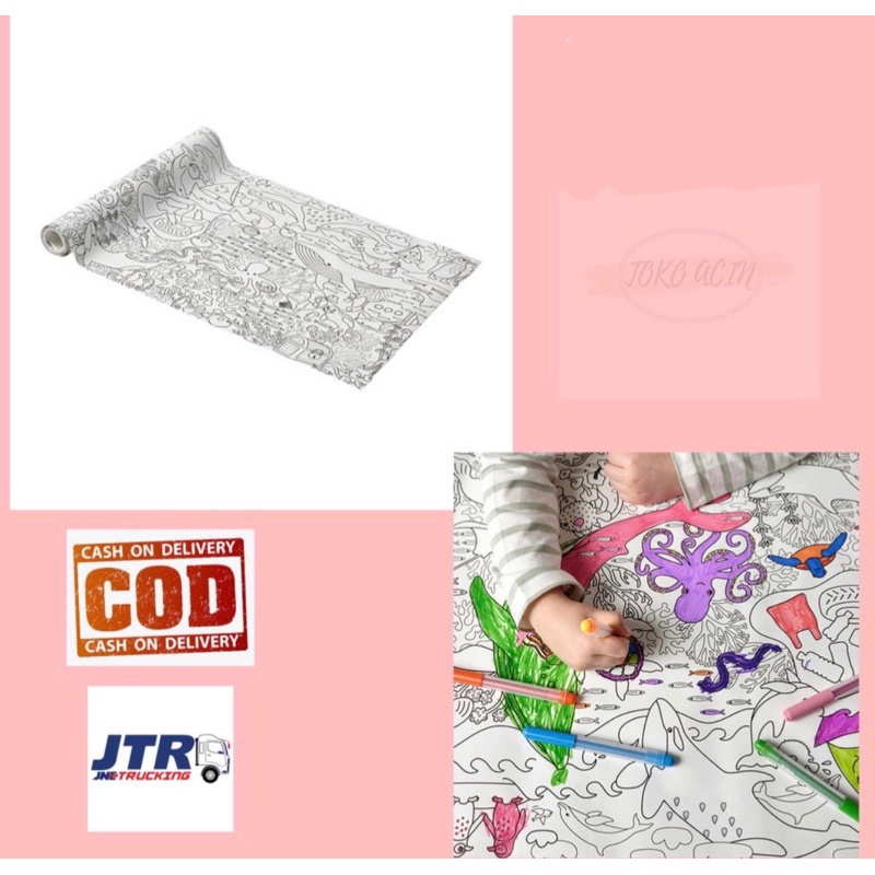 

NEW PRODUCT BLAVINGAD Rol kertas mewarnai uk 1 m kertas mewarnai kertas roll anak kertas gambar buku mewarnai anak