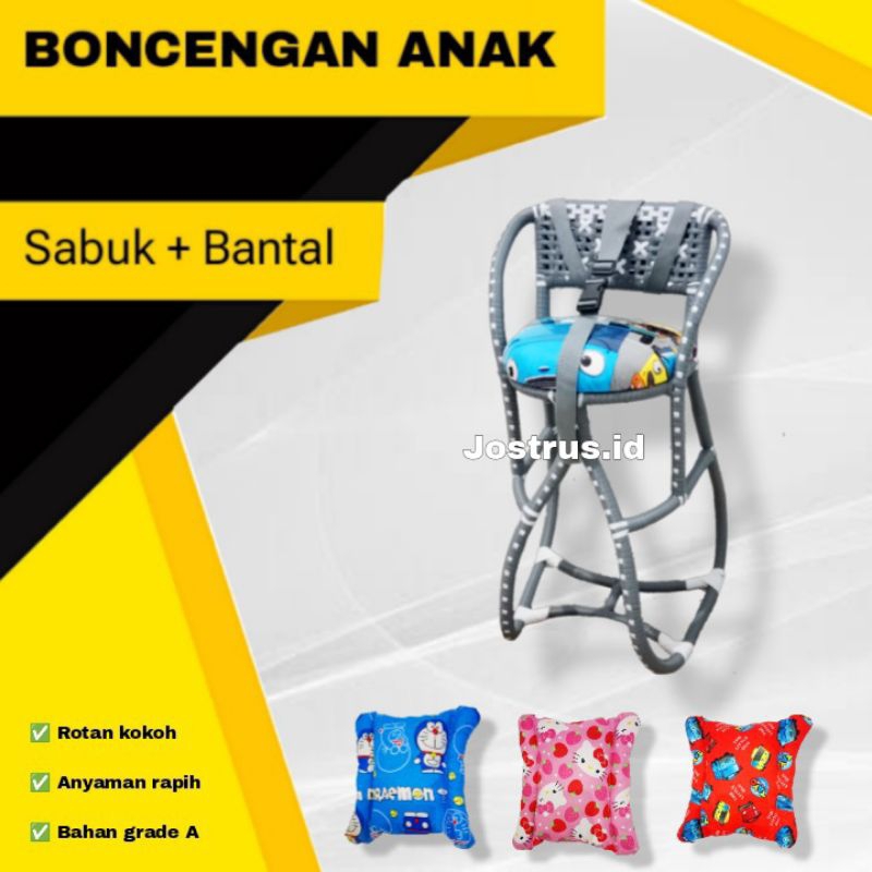 Promo Boncengan Kursi Rotan Untuk Anak Motor Matic Free Bantal Stang