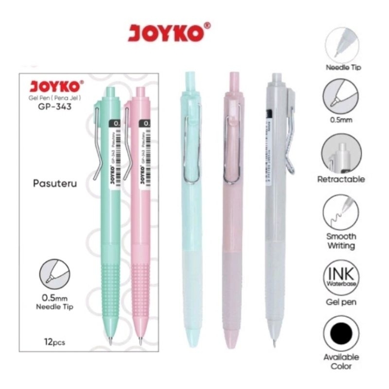 

Gel Pen Pulpen Pena Joyko GP-343 Pasuteru Gel 0.5 mm