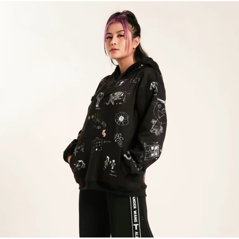 MURAH POL LIMITED EDITIONS HOODIEKU X AWKARIN ONLY BLACK SIZE M