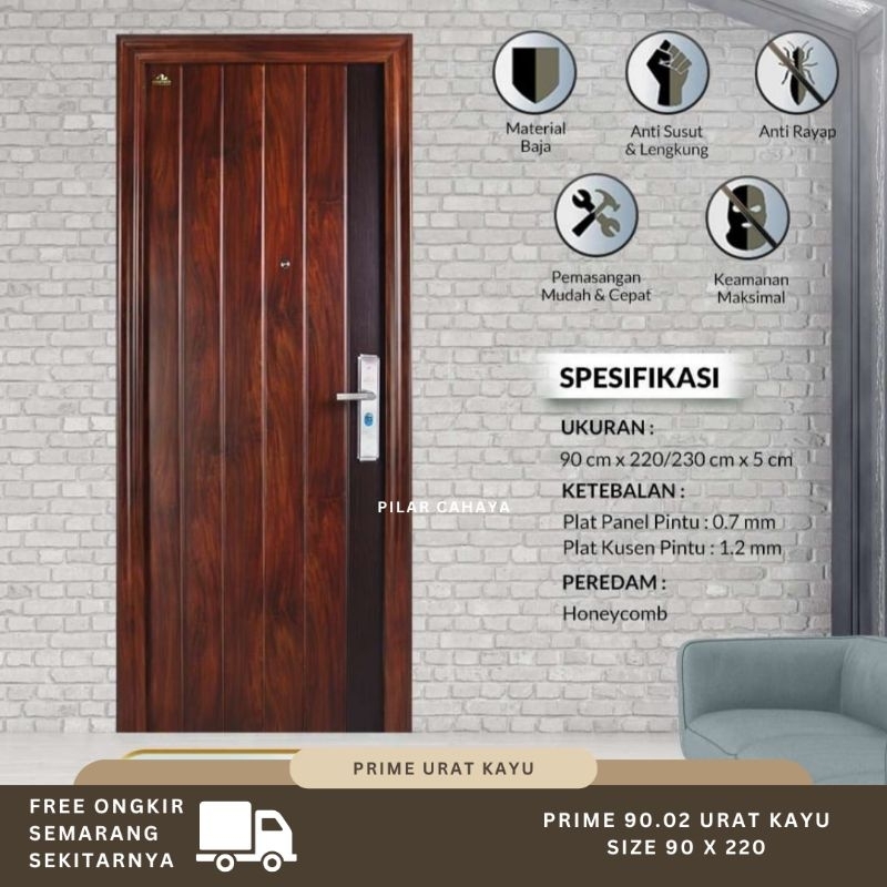 PINTU BAJA FORTRESS TYPE PRIME 90.02 UKURAN 90x220 SINGLE