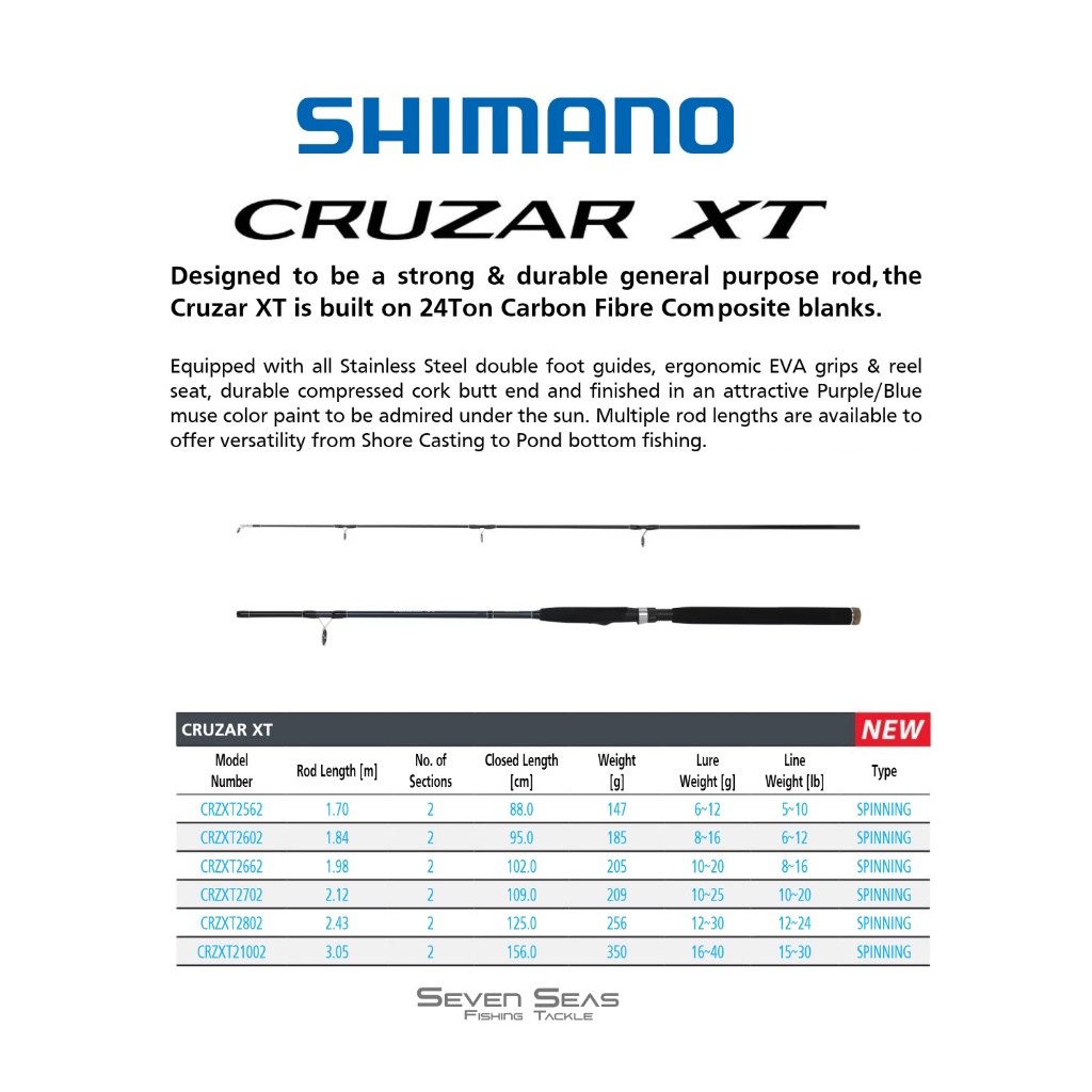 Shimano Cruzar XT Model 2021 Spinning Rod Joran Pancing Kolam Danau Sungai Laut