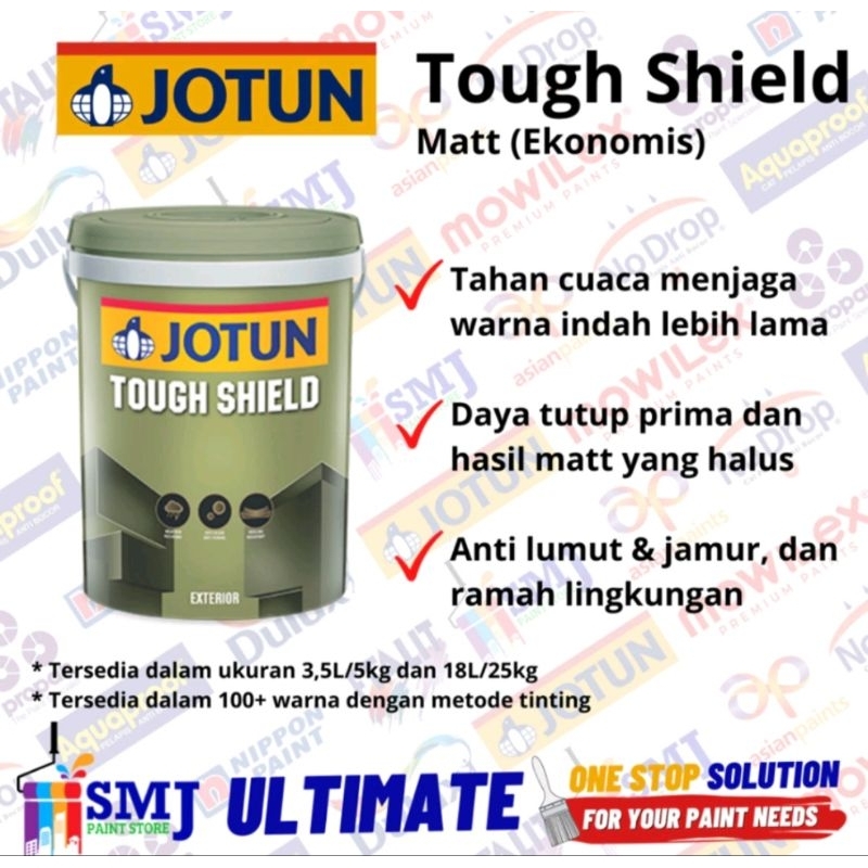 Cat Tembok Exterior Ekonomis JOTUN TOUGH SHIELD MATT Warna Putih 18L / 26kg