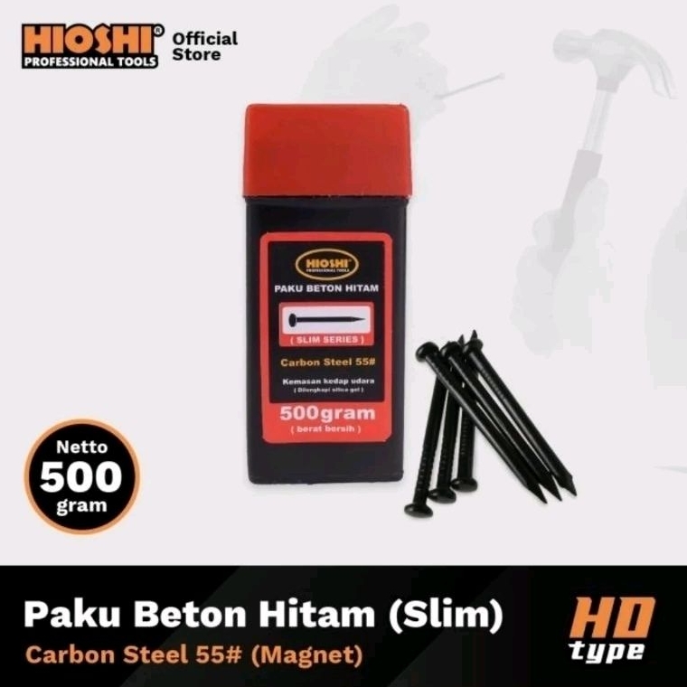 Paku Beton Hitam Hioshi 1 1/4" Inch 3 CM 500 Gr