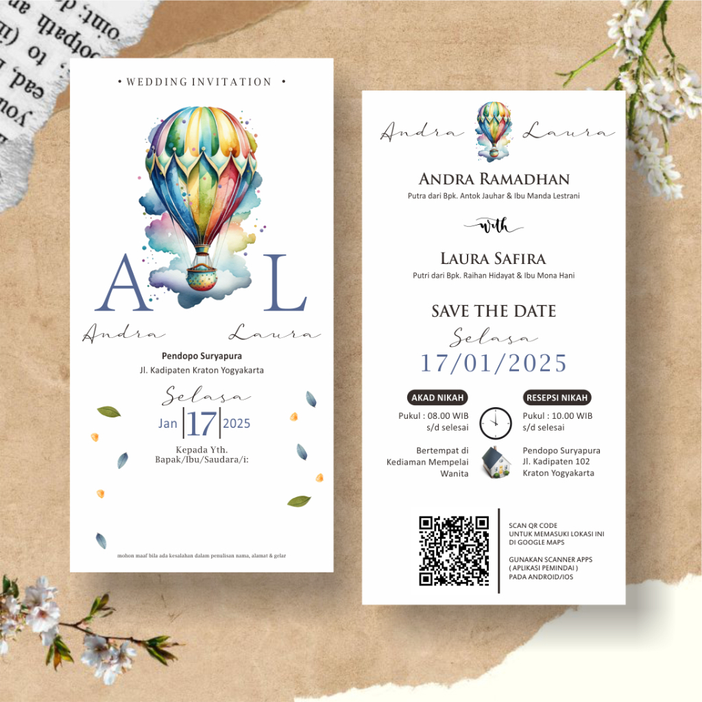 

Undangan Pernikahan Murah Vintage Rustic Elegan Unik, Murah Bahan Tebal Banyak Gratisnya